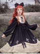 Starry Night Cross Series Sweet Cute High Waist Fairy Tale Splicing Ruffle Bowknot Cross Embroidery Sweet Lolita Long Sleeves Dress