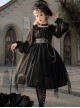 Girl Killer Series Dark Sweet Cool Irregular Halloween Crape Ruffle Bowknots Belt Chain Gothic Lolita Long Sleeves Dress