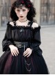 Girl Killer Series Dark Sweet Cool Irregular Halloween Crape Ruffle Bowknots Belt Chain Gothic Lolita Long Sleeves Dress