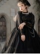 Girl Killer Series Dark Sweet Cool Irregular Halloween Crape Ruffle Bowknots Belt Chain Gothic Lolita Long Sleeves Dress