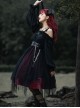 Girl Killer Series Dark Sweet Cool Irregular Halloween Crape Ruffle Bowknots Belt Chain Gothic Lolita Long Sleeves Dress
