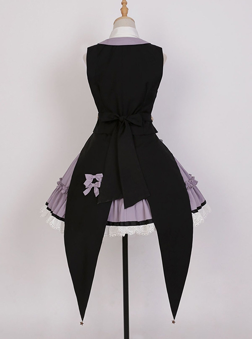 Phantom Thief Magician Series Tuxedo Playing Cards Halloween Playing Song Uniforms Sweet Lolita Vest Necktie Sleeveless Dress Set