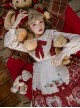 Little Red Riding Hood Strawberry Diary Fairy Tale Sweet Cute White Apron Bowknot Ruffle Sweet Lolita Long Sleeves Dress