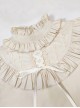 Antique Doll Series Vintage Ruffles Cute Loose Puff Sleeves High Collar Lace Binding Band Sweet Lolita Kids Long Sleeves Shirt