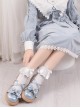 Rococo Sugar Series Thick Sole Low Heel Round Toe Shallow Mouth Cute Heart Shaped Buckle Binding Band Bowknot Soft Girl Sweet Lolita Shoes