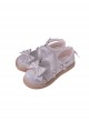 Rococo Sugar Series Thick Sole Low Heel Round Toe Shallow Mouth Cute Heart Shaped Buckle Binding Band Bowknot Soft Girl Sweet Lolita Shoes