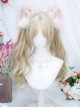 Fateful Dream Series Bleached Walnut Color Short Hair Tiger Mouth Clips Double Curls Ponytail Mid Split Character Bangs Sweet Lolita Long Wigs