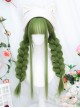 Forest Abyss series avocado green Literary fresh straight Smooth air bangs Classic Lolita long wigs