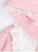 Girly Jam Series Pink Love Buckle Loose Cute Ruffles Lace Bowknot Bunny Ears Little Furball Kawaii Fashion Pullover Hoodie