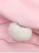 Girly Jam Series Pink Love Buckle Loose Cute Ruffles Lace Bowknot Bunny Ears Little Furball Kawaii Fashion Pullover Hoodie