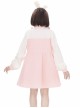 Pink Cute Daily Commute Soft Three Dimensional Rabbit Fake Two Pieces Loose High Waist Kawaii Fashion Long Sleeves Dress