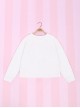 The Aggrieved Bear Series White Round Neck Cute Stereoscopic Ear Raglan Sleeve Loose Daily Kawaii Fashion Long Sleeves Sweatshirt