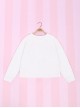 The Aggrieved Bear Series White Round Neck Cute Stereoscopic Ear Raglan Sleeve Loose Daily Kawaii Fashion Long Sleeves Sweatshirt