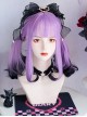 Purple Black Gradient Dyed Halloween Succubas Gothic Sweet Cool Subculture Y2K Simulation Middle Long Wigs