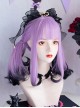 Purple Black Gradient Dyed Halloween Succubas Gothic Sweet Cool Subculture Y2K Simulation Middle Long Wigs