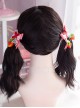 Cold Brown Cute Wool Curly Double Ponytail Daily Natural Simulation Internet Celebrity Fluffy Bangs Wigs