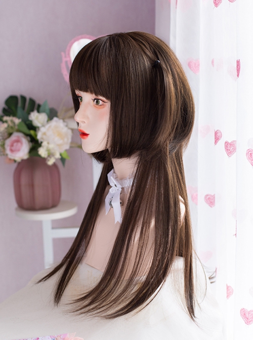 Jellyfish Head Twist Braids Daily Matte Natural Black Brown Internet Celebrity Fashion Long Straight Hair Princess Cut Simulation Wig