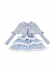 Painting Dreams Carol In Snow Series Winter Cute Ice Blue Bowknot Lace Plush Small Cloak Snowflake Print Sweet Lolita Dress JSK Set