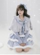 Painting Dreams Carol In Snow Series Winter Cute Ice Blue Bowknot Lace Plush Small Cloak Snowflake Print Sweet Lolita Dress JSK Set