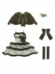 Painting Dreams Forest Elf Series Morandi Forest Green Plush Little Cape Elegant Sweet Multi-Tiered Fluffy Sweet Lolita Dress JSK Set