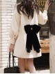 First Snow Series Classic Lolita Coat Matching Items Back Decoration Big Black Velvet Hairball Bowknot