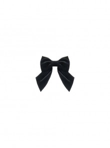 First Snow Series Retro Elegant Coat Matching Items Decoration Tie Classic Lolita Black Velvet Bowknot