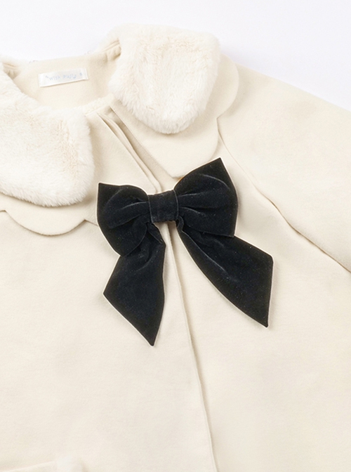 First Snow Series Retro Elegant Coat Matching Items Decoration Tie Classic Lolita Black Velvet Bowknot