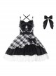 Autumn Winter Special Edition Multicolor Splicing Design Big Bowknot Cute Fur Ball Plaid Snow White Matcha Sweet Lolita sleeveless Dress JSK