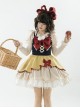 Autumn Winter Special Edition Multicolor Splicing Design Big Bowknot Cute Fur Ball Plaid Snow White Matcha Sweet Lolita sleeveless Dress JSK