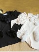 Soft Waxy Fur Ball Autumn Winter Slim Fit Ruffled Puff Sleeves Woolen Strips Long Sleeves Versatile Sweet Lolita Shirt