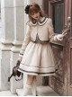 Sunset Heart Beating Agreement Series College Style Camel Khaki Contrast Color Lace Simple Daily School Lolita Dress Coat Set