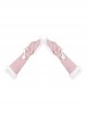 Peach Blossom Fan Series Pink Chinese Style Velvet Embroidery White Fluffy Hair Ball Lace Bowknot Puff Sleeve Short Coat Sleeveless Dress JSK