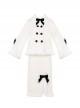 Winter Love Letter Series Contrast Color Bow Double Breasted Elegant Cute Snow White Plush Collar Classic Lolita Coat Skirt Set