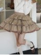 Coco Diary Series Autumn Winter Daily Versatile Khaki Cute College Style Fluffy Layers Plush School Lolita Woolen Skirt SK