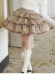 Coco Diary Series Autumn Winter Daily Versatile Khaki Cute College Style Fluffy Layers Plush School Lolita Woolen Skirt SK