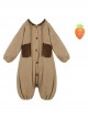 Tuantuan Series Animal Theme Cocoa Brown Cartoon Alpaca Hooded Round Buttons Loose Jumpsuit Soft Warm Sweet Lolita Homewear