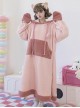 Tuantuan Series Animal Theme Blobfish Childlike Ugly Cute Big Nose Pink Sweet Lolita Hooded Long Sleeves Dress Nightdress