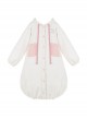 Tuantuan Series Animal Theme White Pink Cute Little Lamb Soft Comfortable Hooded Flower Bud Hem Long Sleeves Dress Nightdress