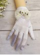 Flower Daisy Wedding Black White Elegant Pearl Decorative Versatile Ribbon Bowknot Daily Classic Lolita Gloves