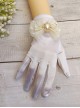 Flower Daisy Wedding Black White Elegant Pearl Decorative Versatile Ribbon Bowknot Daily Classic Lolita Gloves