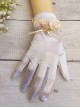 Flower Daisy Wedding Black White Elegant Pearl Decorative Versatile Ribbon Bowknot Daily Classic Lolita Gloves