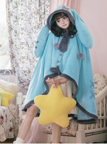 Bionic Bunny Series Cute Blue Cyan Future Technology Mechanical Sense Cyber Lop Rabbit Soft Kawaii Fashion Cloak