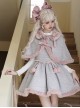 Winter Love Song Series Elegant Low Saturation Gentle Taro Puree Gray Light Pink Tweed Small Cloak Dress JSK Sweet Lolita Suit