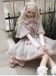 Winter Love Song Series Elegant Low Saturation Gentle Taro Puree Gray Light Pink Tweed Small Cloak Dress JSK Sweet Lolita Suit