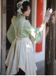 Orchid Pavilion Jackdaw Chinese Style Advanced Green Series Fake Three Pieces Splice Set Long Sleeves Ming Dynasty Mamian Pleated Dress