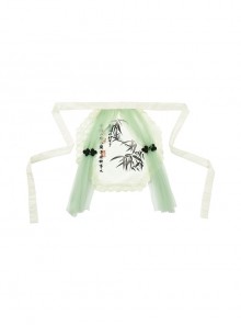 Orchid Pavilion Window Talk Series Chinese Style Apricot Classical Window Shape Light Green Yarn Element Classic Lolita Apron