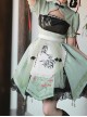 Orchid Pavilion Window Talk Series Chinese Style Apricot Classical Window Shape Light Green Yarn Element Classic Lolita Apron