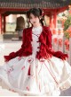 Chinese Style Doll Collar Wine Red Lantern Sleeves Retro Versatile Knitted Ruffled Lapels Lace Sweet Lolita Cardigan Coat