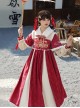 Chinese Style Red Embroidered Eastern Prosperous Age Classical Patterns Winter Soft Thick Fur Collar Auspicious Hanfu Dress OP