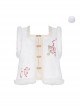 Chinese Style New Year Lantern Festival White Woolen Lucky Cloud Embroidery Cute Rabbit Tail Fur Ball Waistcoat Vest